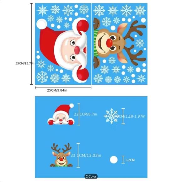 ❄️NWT❄️NEW 2 CHRISTMAS WINDOW + SNOWFLAKE DECALS ❄️ - Picture 2 of 8